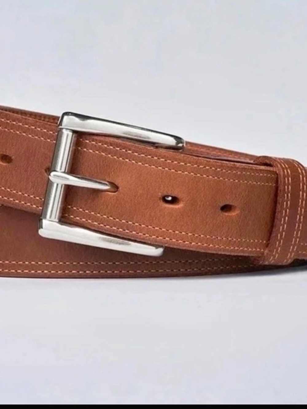 Hanks Belts Montana Bison Double Layer Belt Leather Belt Brown Waist 34